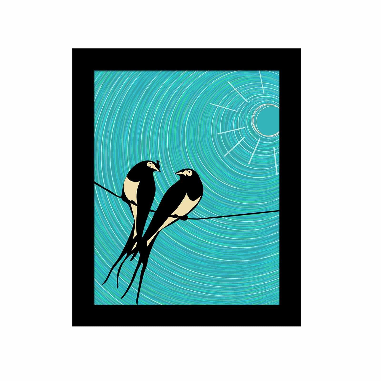 Quadro Decorativo MDF Emoldurado Multicolor SCT-088 - Arte Moderna para Decoração de Interiores 23,5x28,5cm