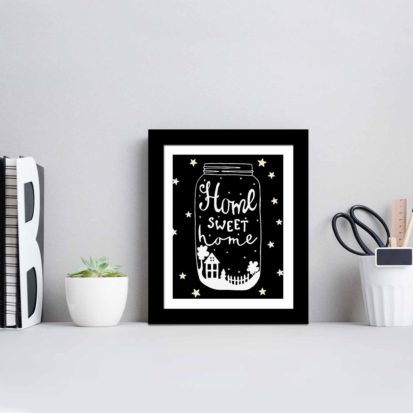 Quadro Decorativo MDF Emoldurado Multicolor SCT-095 - Arte Moderna para Decoração de Interiores 23,5x28,5cm