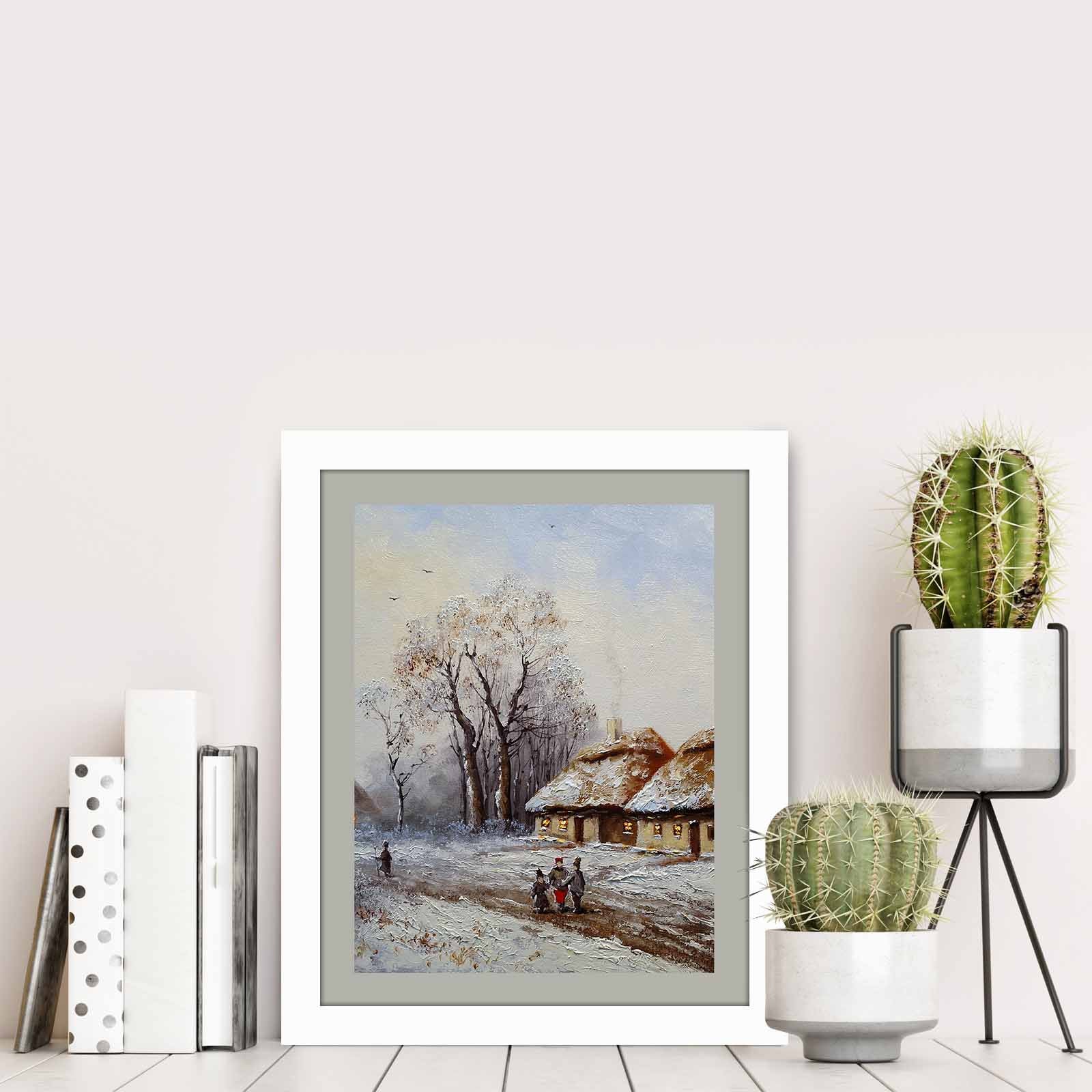 Quadro Decorativo MDF Emoldurado Multicolor BCT-001 - Arte Moderna para Decoração de Interiores 23,5x28,5cm