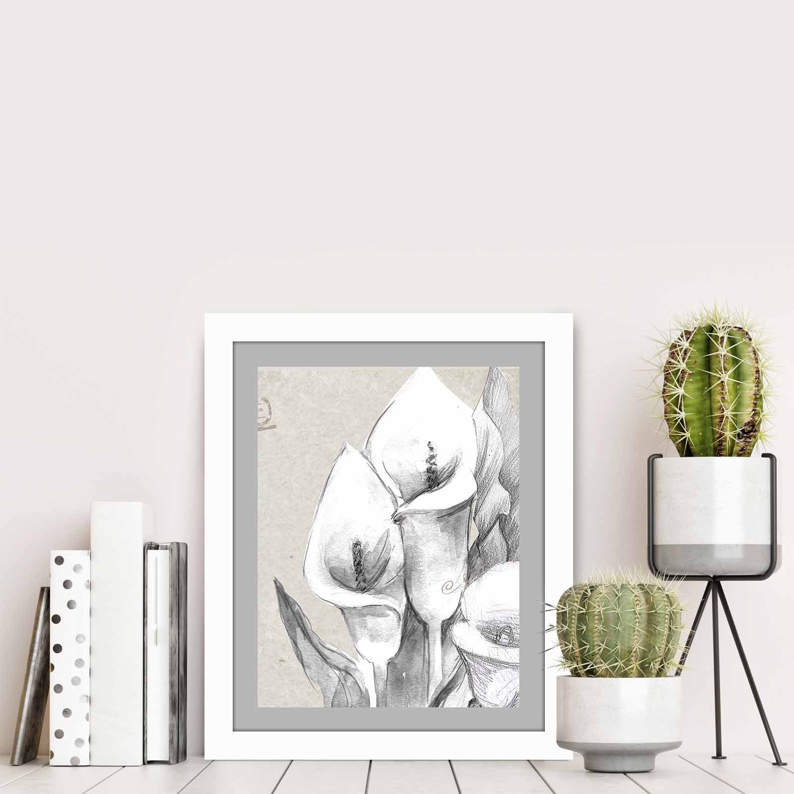 Quadro Decorativo MDF Emoldurado Multicolor 23,5x28,5cm - Arte Moderna para Decoração de Interiores