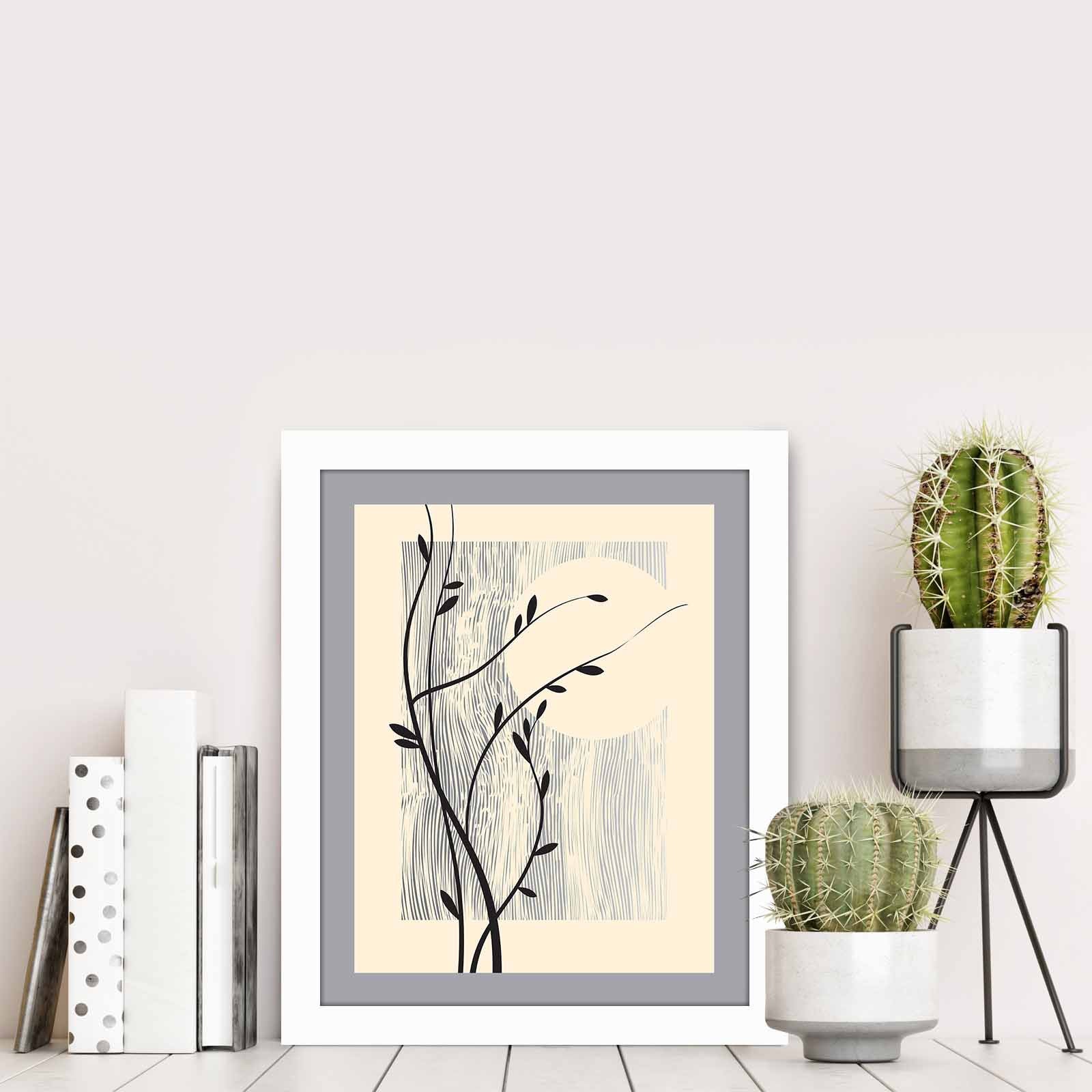 Quadro Decorativo MDF Emoldurado Multicolor BCT-003 - Arte Moderna para Decoração de Interiores 23,5x28,5cm