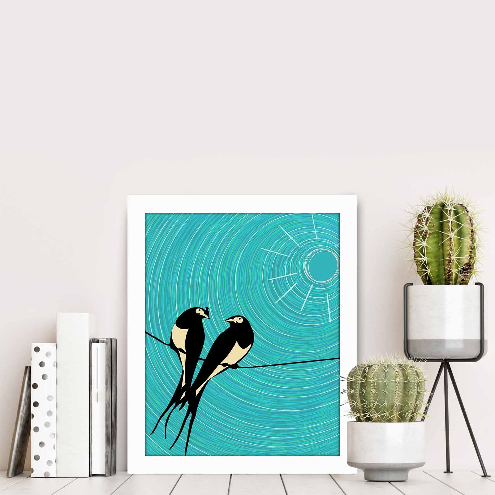 Quadro Decorativo MDF Emoldurado Multicolor BCT-006 - Arte Moderna para Decoração de Interiores 23,5x28,5cm