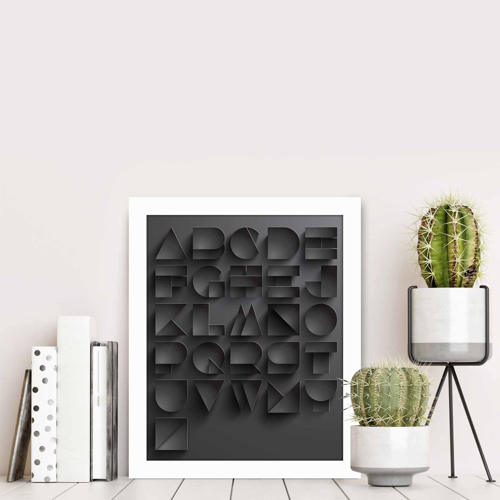 Quadro Decorativo MDF Emoldurado Multicolor BCT-009 - Arte Moderna para Decoração de Interiores 23,5x28,5cm