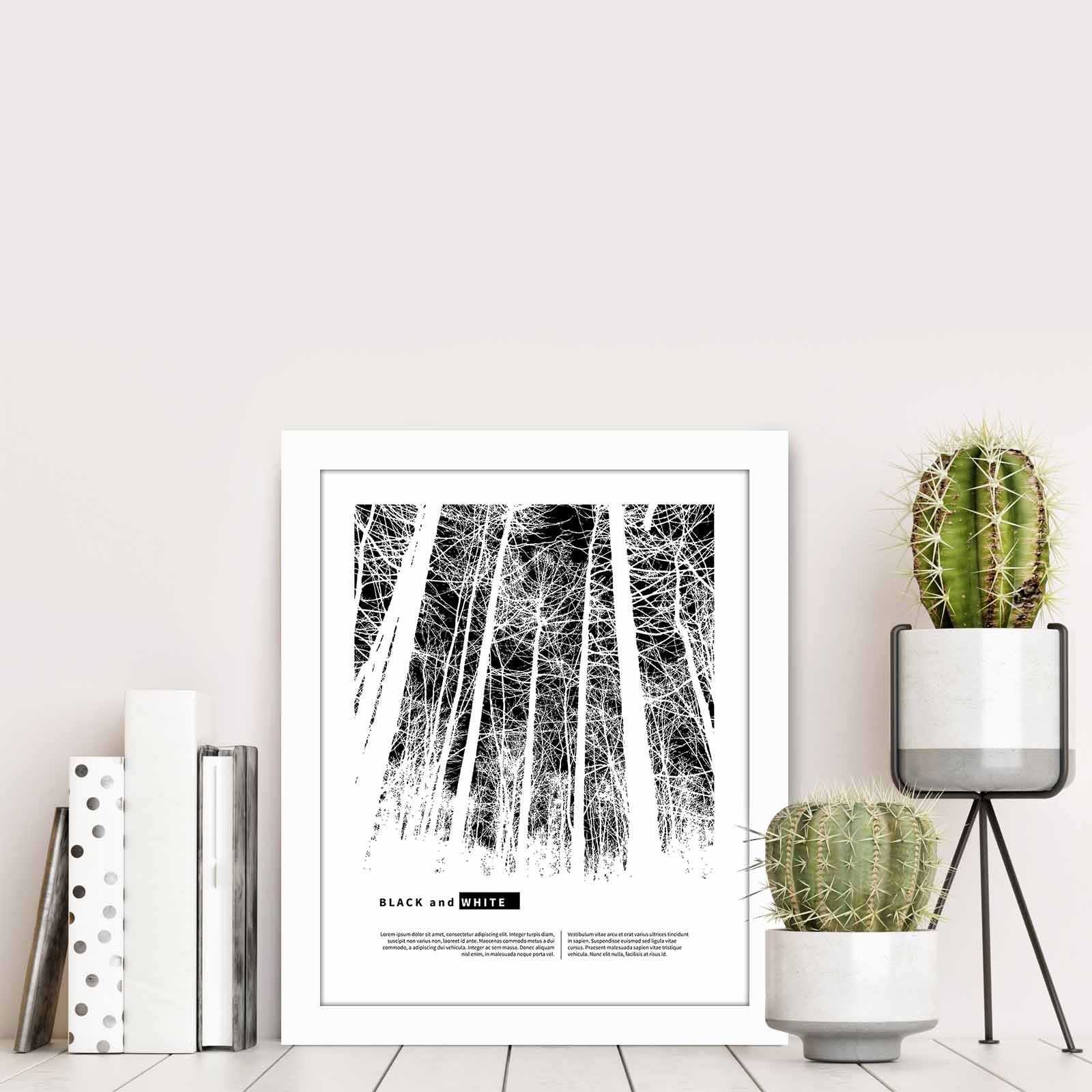 Quadro Decorativo MDF Emoldurado Multicolor 23,5x28,5cm - Arte Moderna para Decoração de Interiores