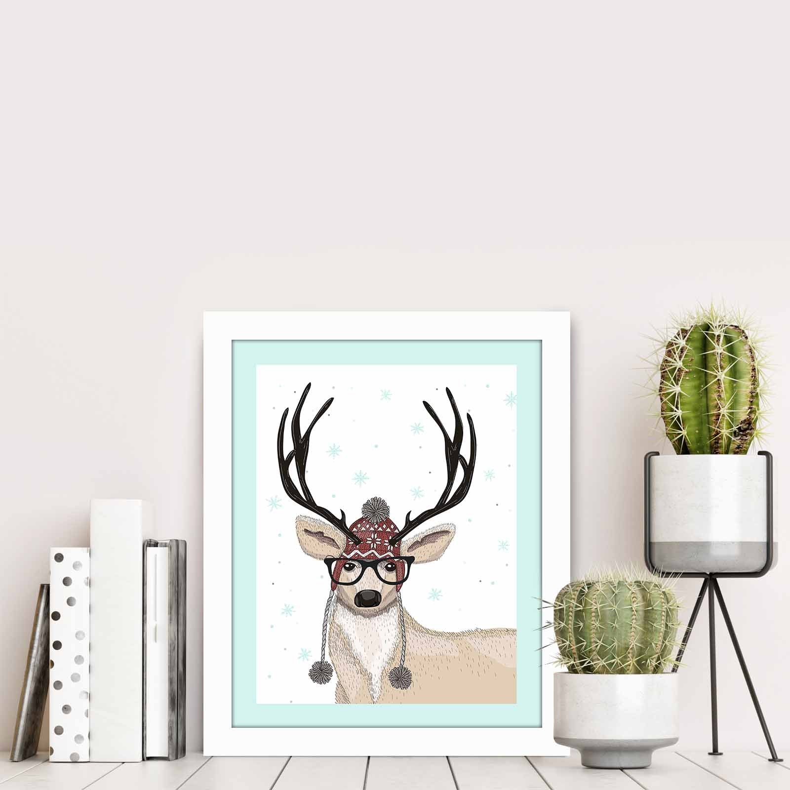 Quadro Decorativo MDF Emoldurado Multicolor BCT-020 - Arte Moderna para Decoração de Interiores 23,5x28,5cm