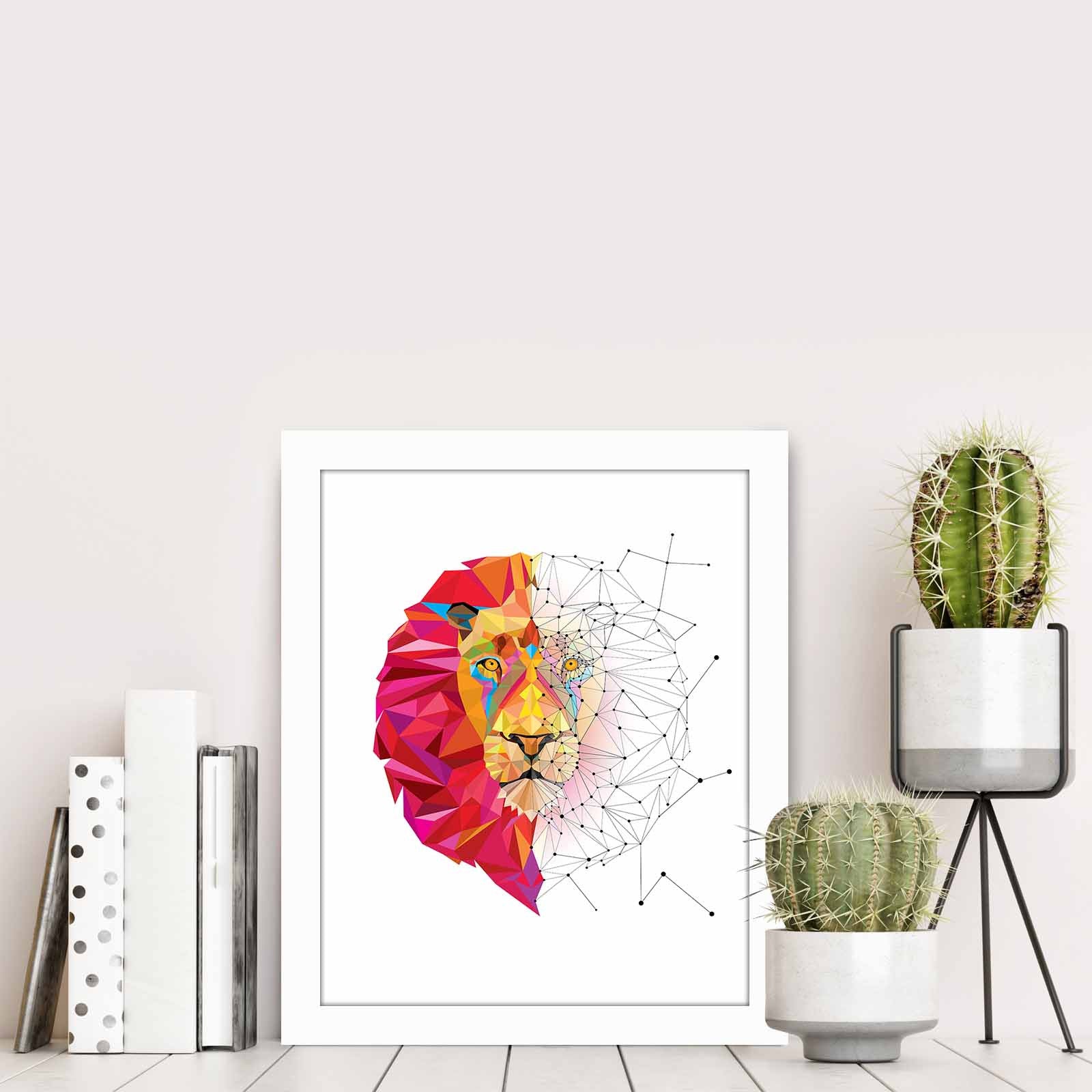 Quadro Decorativo MDF Emoldurado Multicolor BCT-021 - Arte Moderna para Decoração de Interiores 23,5x28,5cm