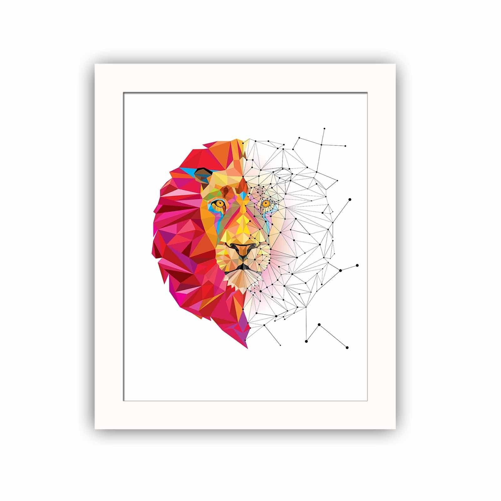 Quadro Decorativo MDF Emoldurado Multicolor BCT-021 - Arte Moderna para Decoração de Interiores 23,5x28,5cm