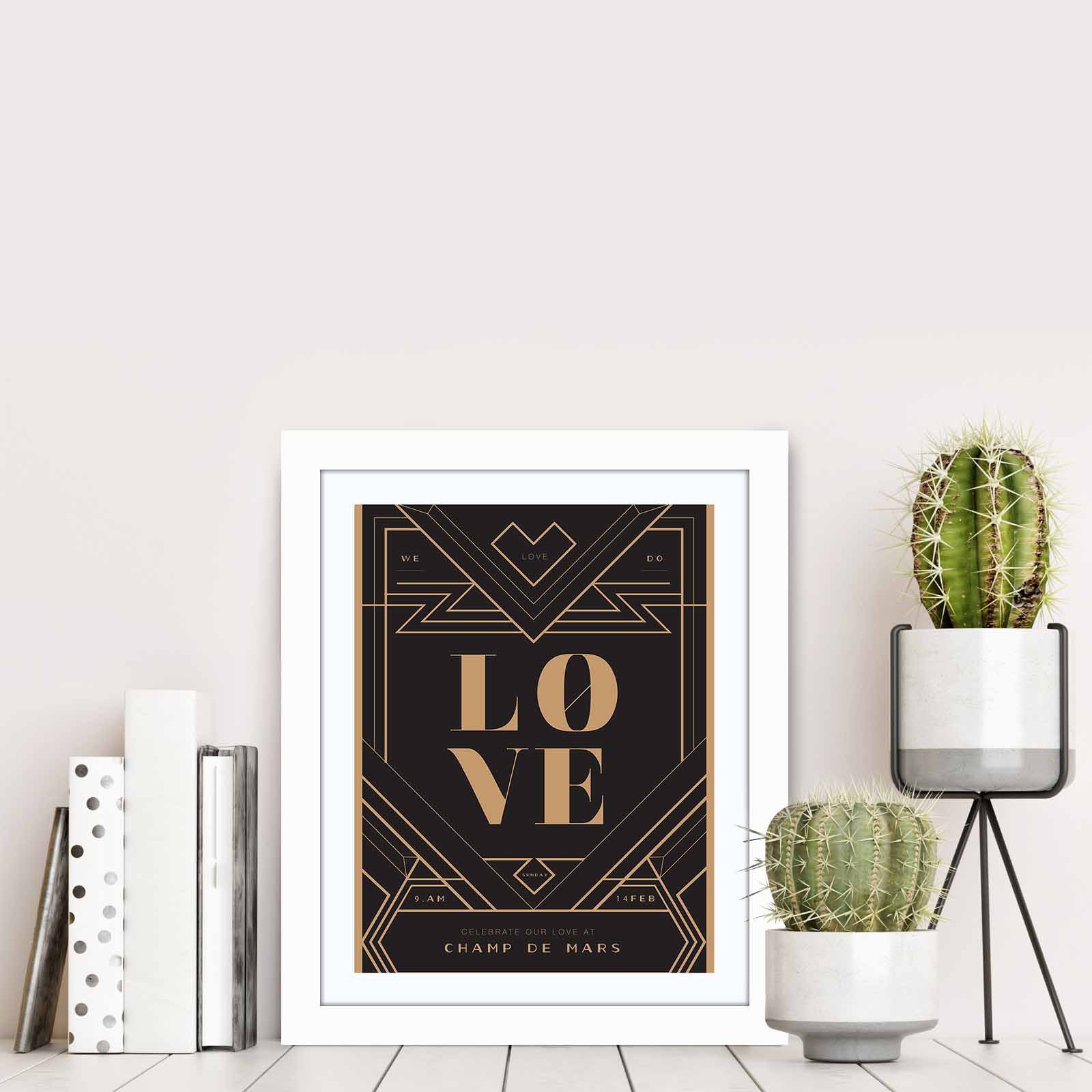 Quadro Decorativo MDF Emoldurado Multicolor BCT-024 - Arte Moderna para Decoração de Interiores 23,5x28,5cm