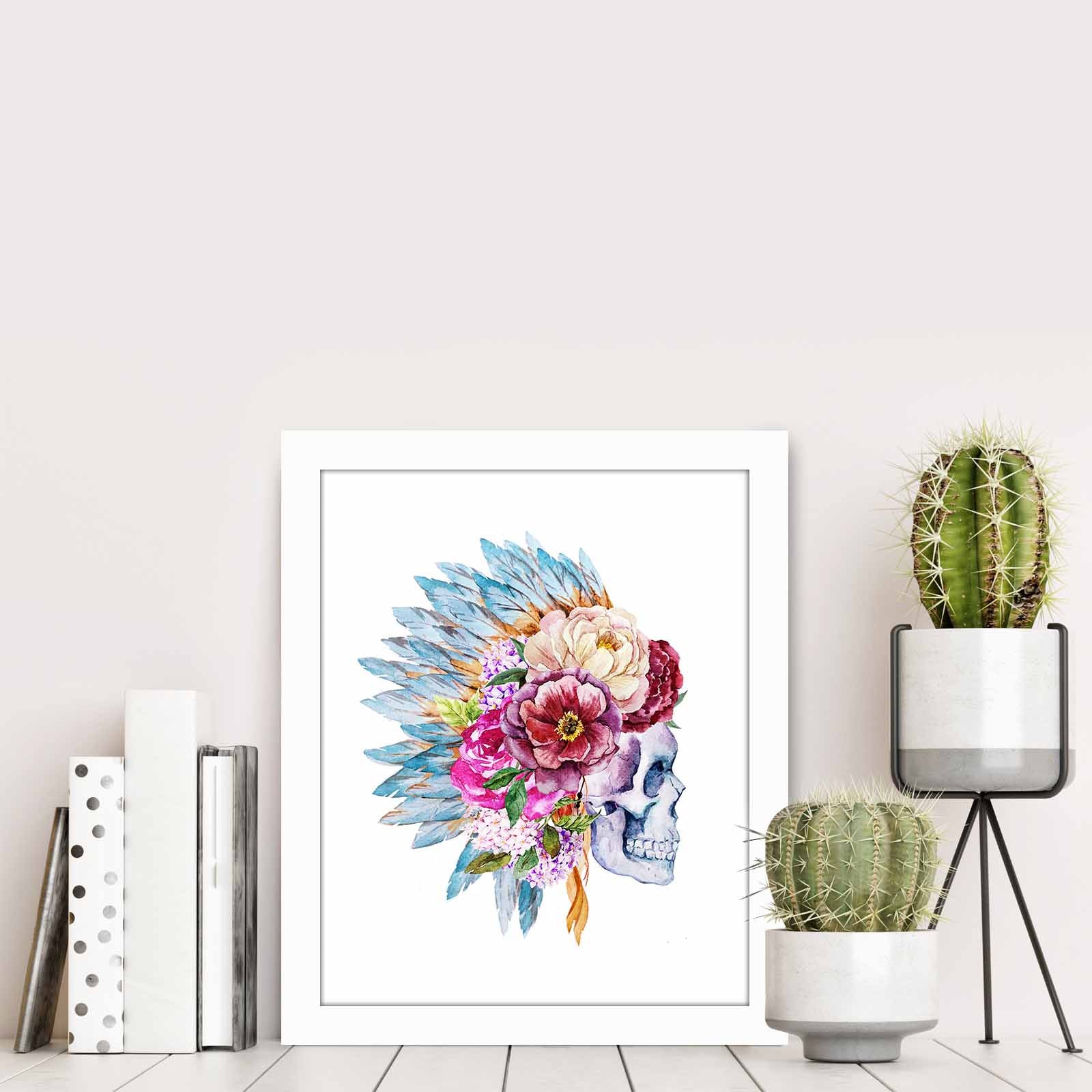 Quadro Decorativo MDF Emoldurado Multicolor BCT-027 - Arte Moderna para Decoração de Interiores 23,5x28,5cm