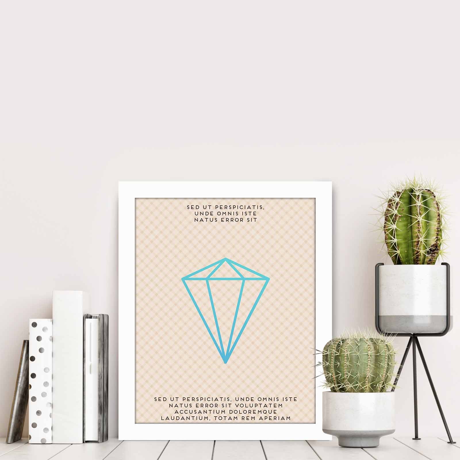 Quadro Decorativo MDF Emoldurado Multicolor BCT-029 - Arte Moderna para Decoração de Interiores 23,5x28,5cm