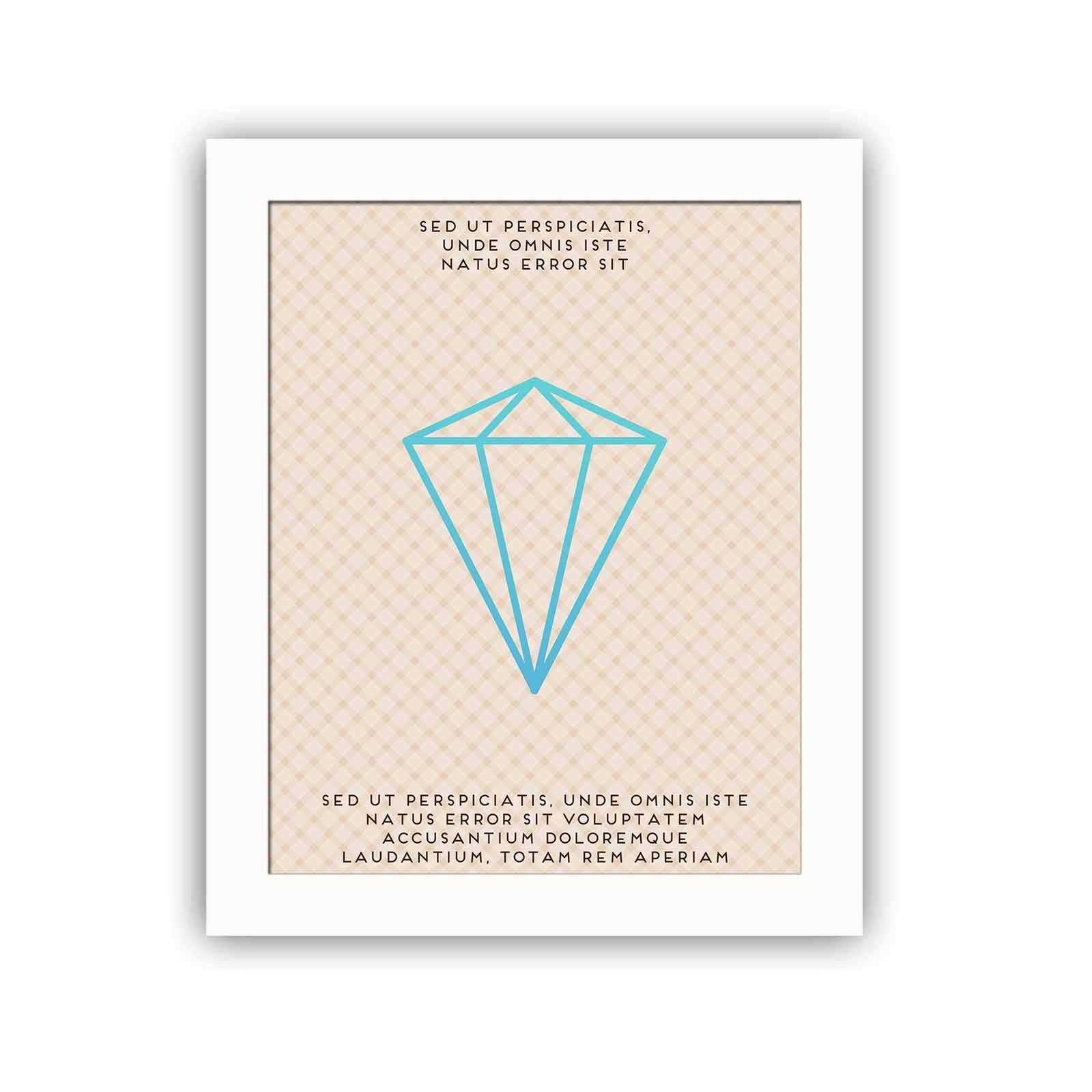 Quadro Decorativo MDF Emoldurado Multicolor BCT-029 - Arte Moderna para Decoração de Interiores 23,5x28,5cm