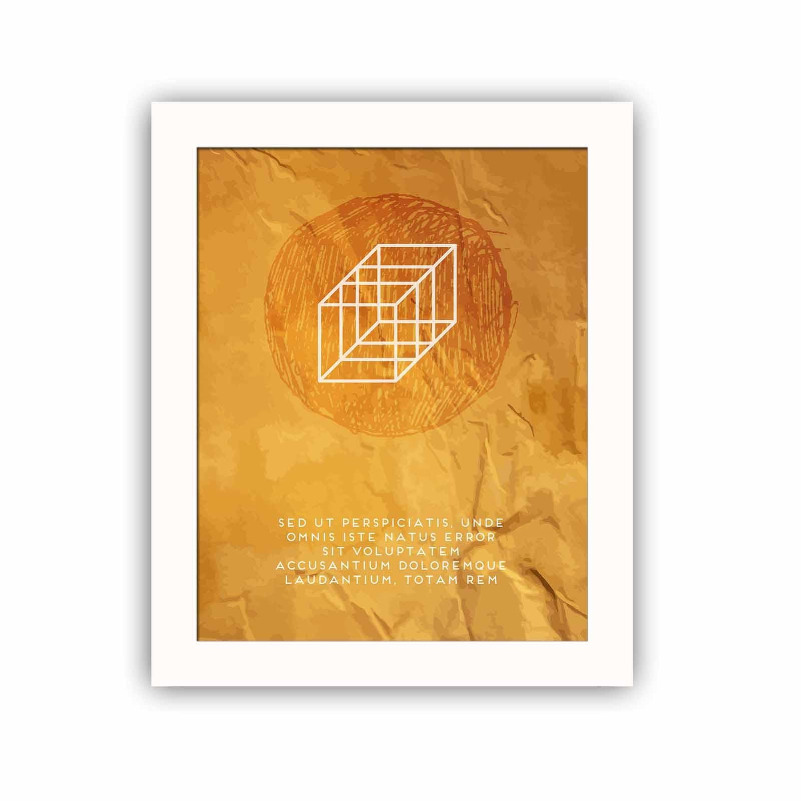 Quadro Decorativo MDF Emoldurado Multicolor BCT-030 - Arte Moderna para Decoração de Interiores 23,5x28,5cm