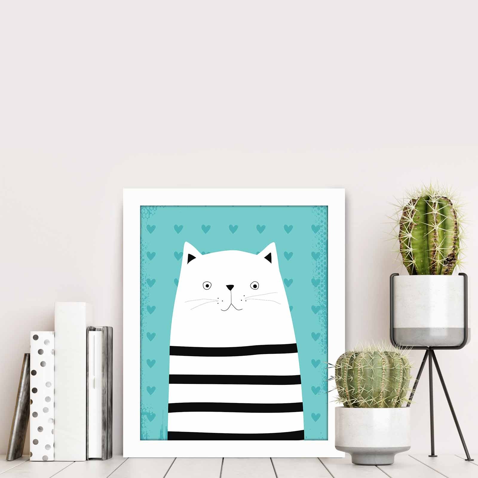 Quadro Decorativo MDF Emoldurado Multicolor BCT-037 - Arte Moderna para Decoração de Interiores 23,5x28,5cm