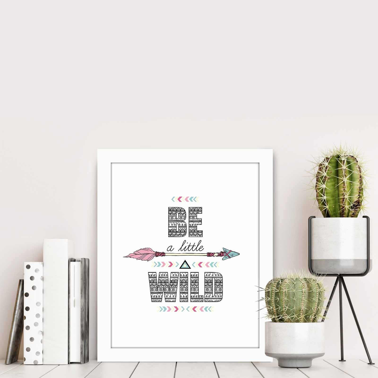 Quadro Decorativo MDF Emoldurado Multicolor 23,5x28,5cm - Arte Moderna para Decoração de Interiores