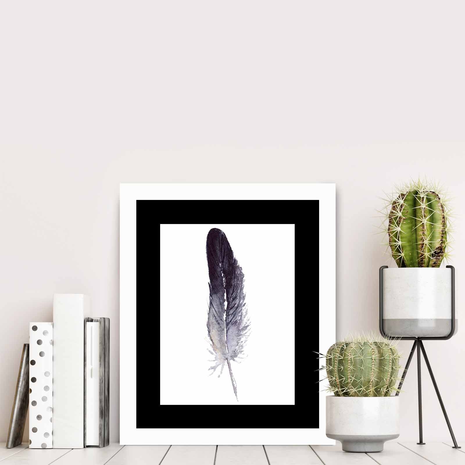 Quadro Decorativo MDF Emoldurado Multicolor BCT-041 - Arte Moderna para Decoração de Interiores 23,5x28,5cm