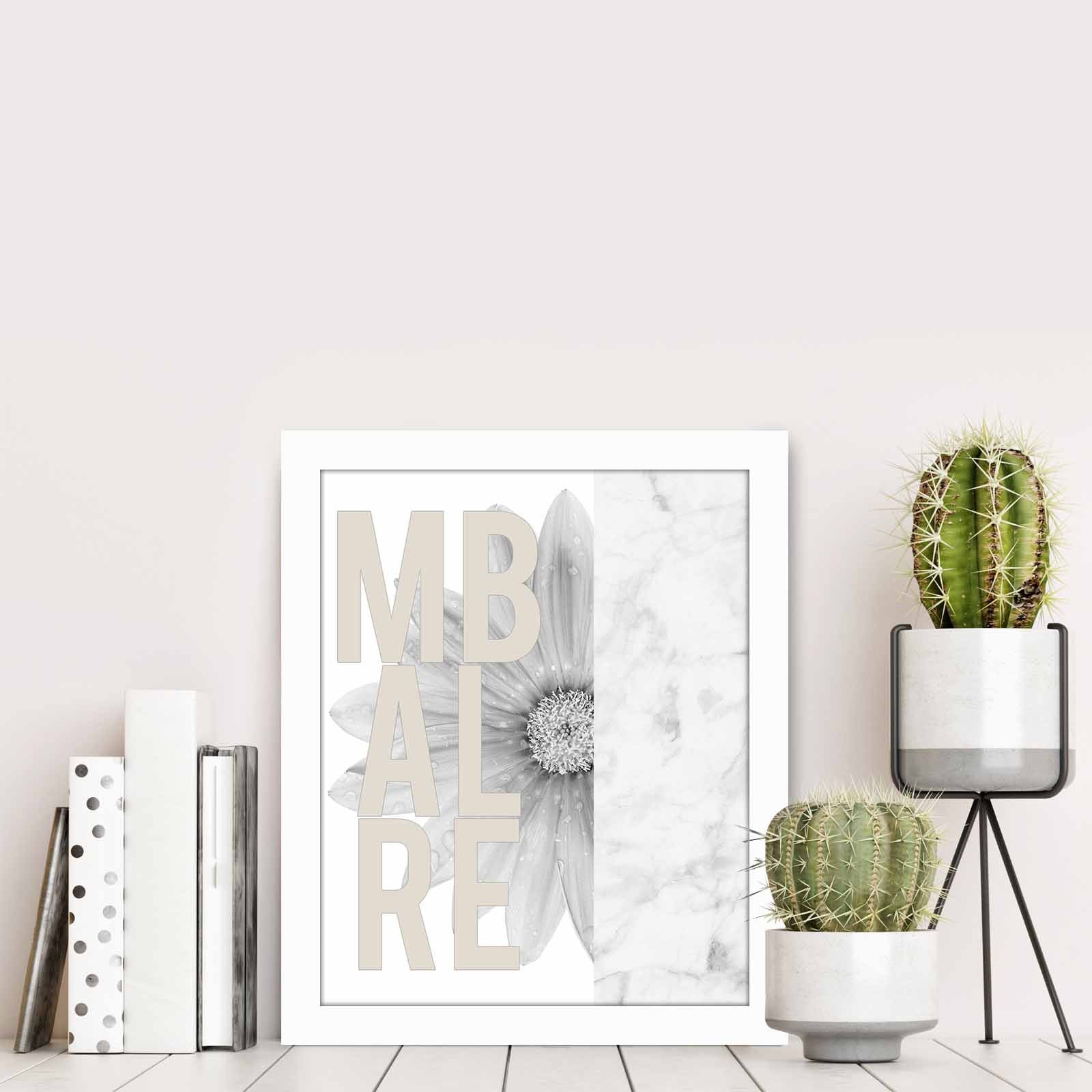 Quadro Decorativo MDF Emoldurado Multicolor BCT-042 - Arte Moderna para Decoração de Interiores 23,5x28,5cm