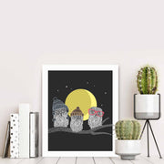 Quadro Decorativo MDF Emoldurado Multicolor BCT-044 - Arte Moderna para Decoração de Interiores 23,5x28,5cm