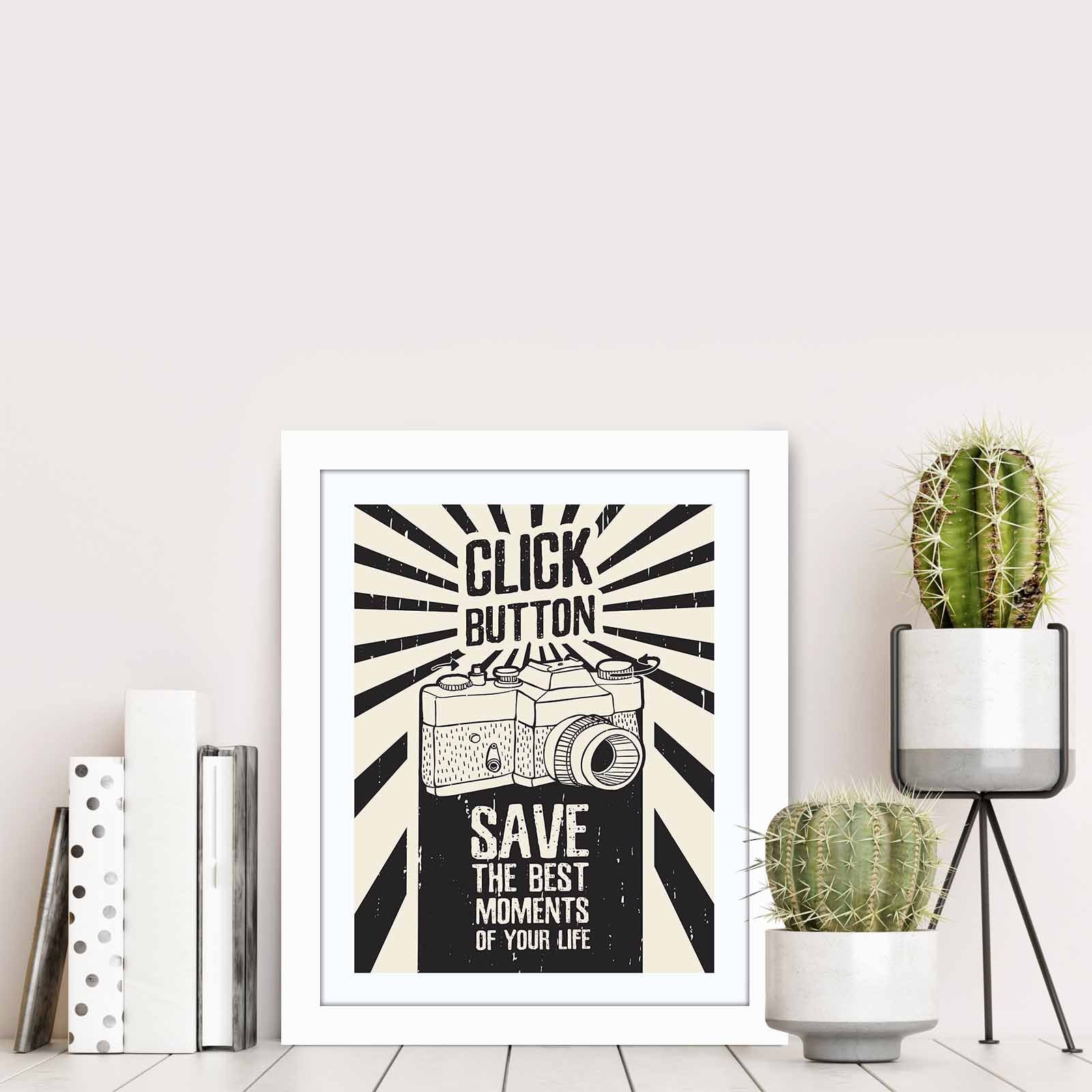 Quadro Decorativo MDF Emoldurado Multicolor BCT-045 - Arte Moderna para Decoração de Interiores 23,5x28,5cm