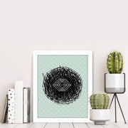 Quadro Decorativo MDF Emoldurado Multicolor BCT-051 - Arte Moderna para Decoração de Interiores 23,5x28,5cm