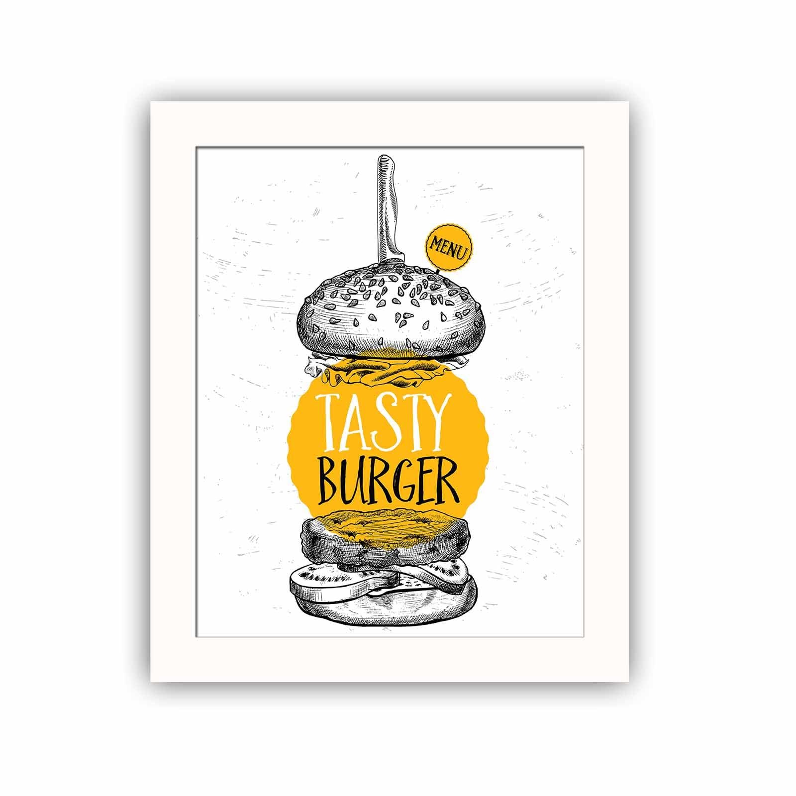 Quadro Decorativo MDF Emoldurado Multicolor 23,5x28,5cm - Arte Moderna para Decoração de Interiores