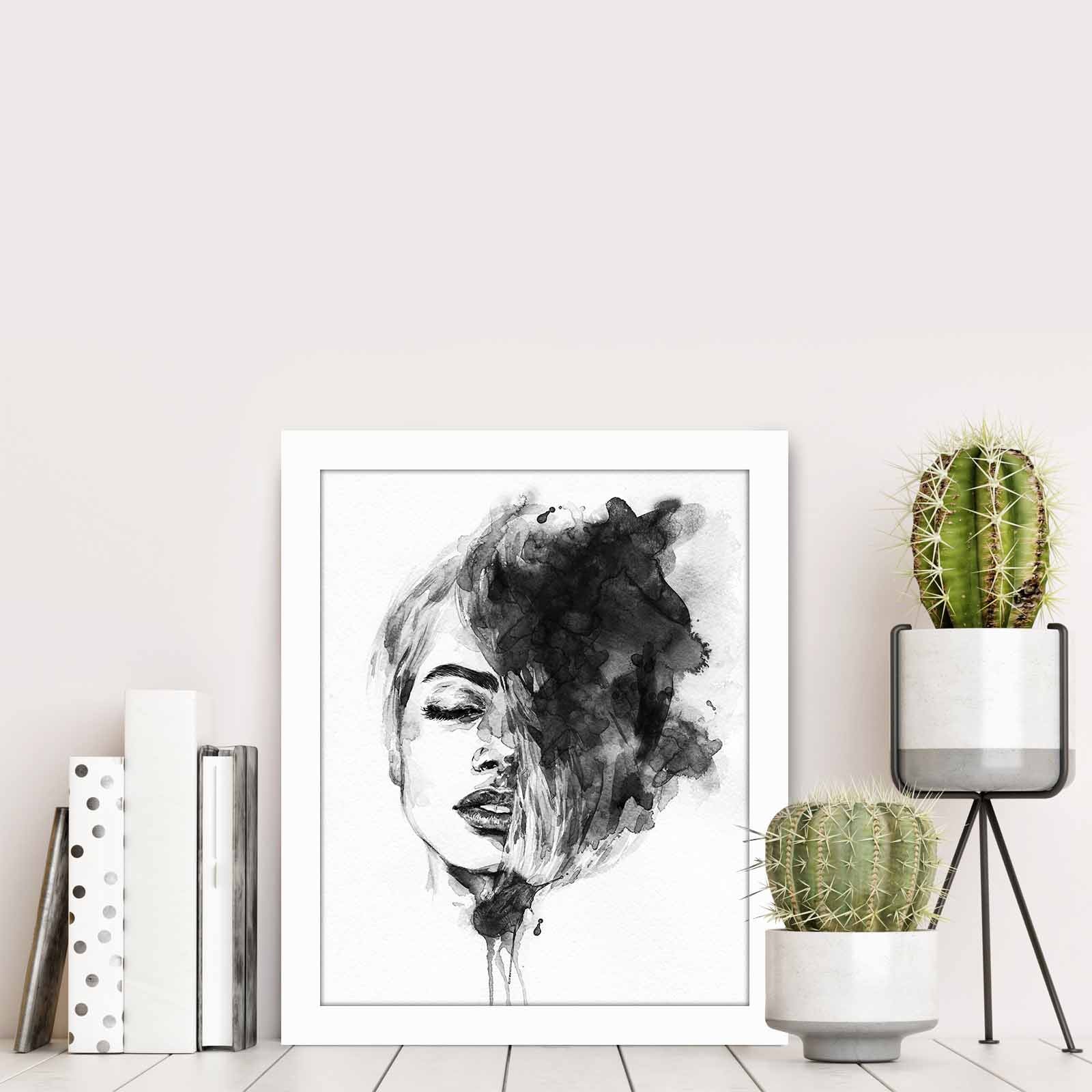 Quadro Decorativo MDF Emoldurado Multicolor BCT-062 - Arte Moderna para Decoração de Interiores 23,5x28,5cm