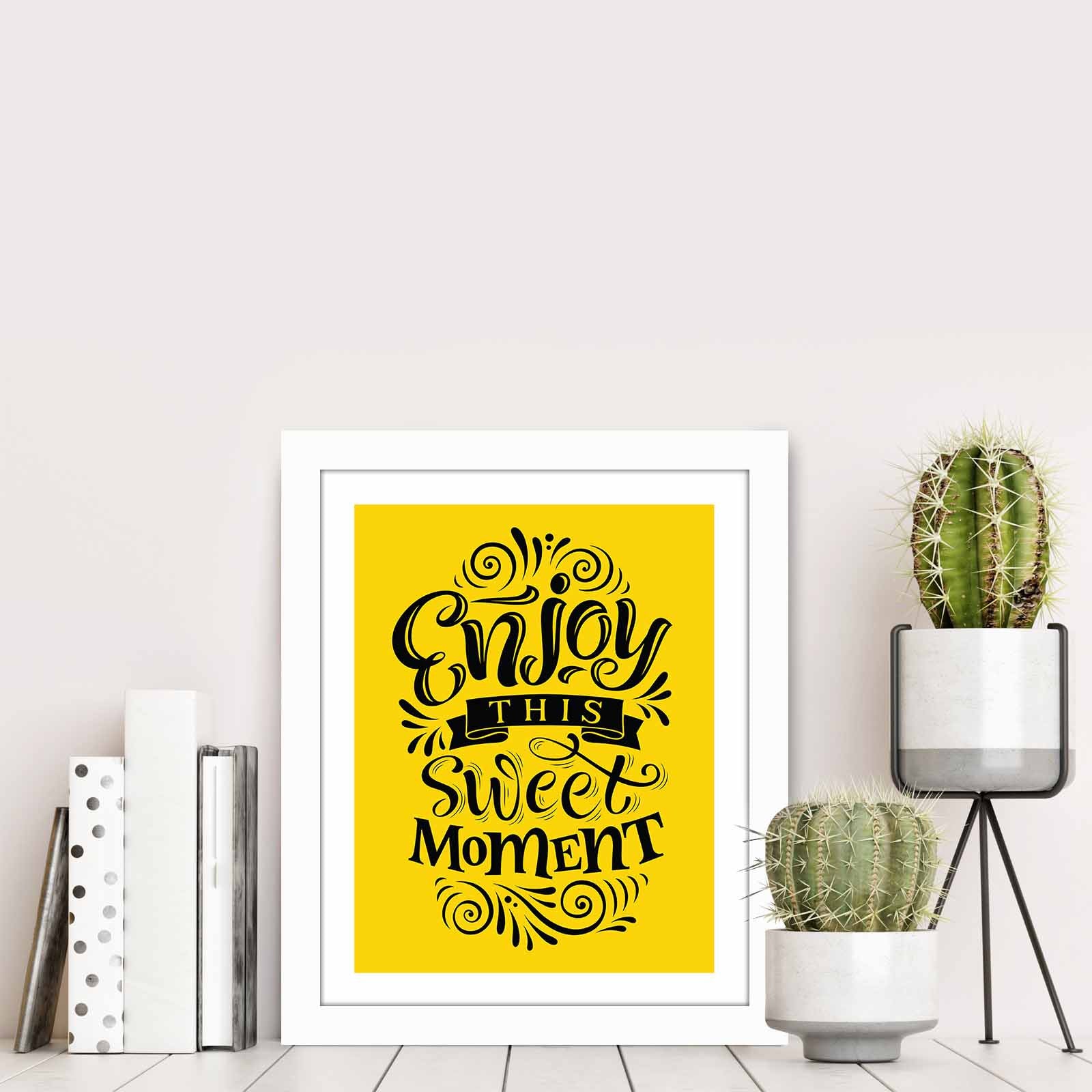 Quadro Decorativo MDF Emoldurado Multicolor BCT-066 - Arte Moderna para Decoração de Interiores 23,5x28,5cm