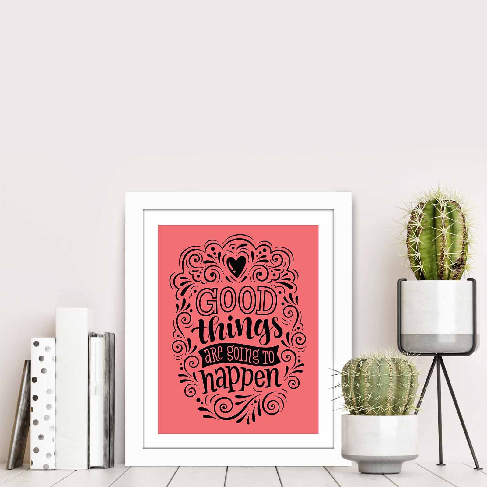 Quadro Decorativo MDF Emoldurado Multicolor BCT-069 - Arte Moderna para Decoração de Interiores 23,5x28,5cm