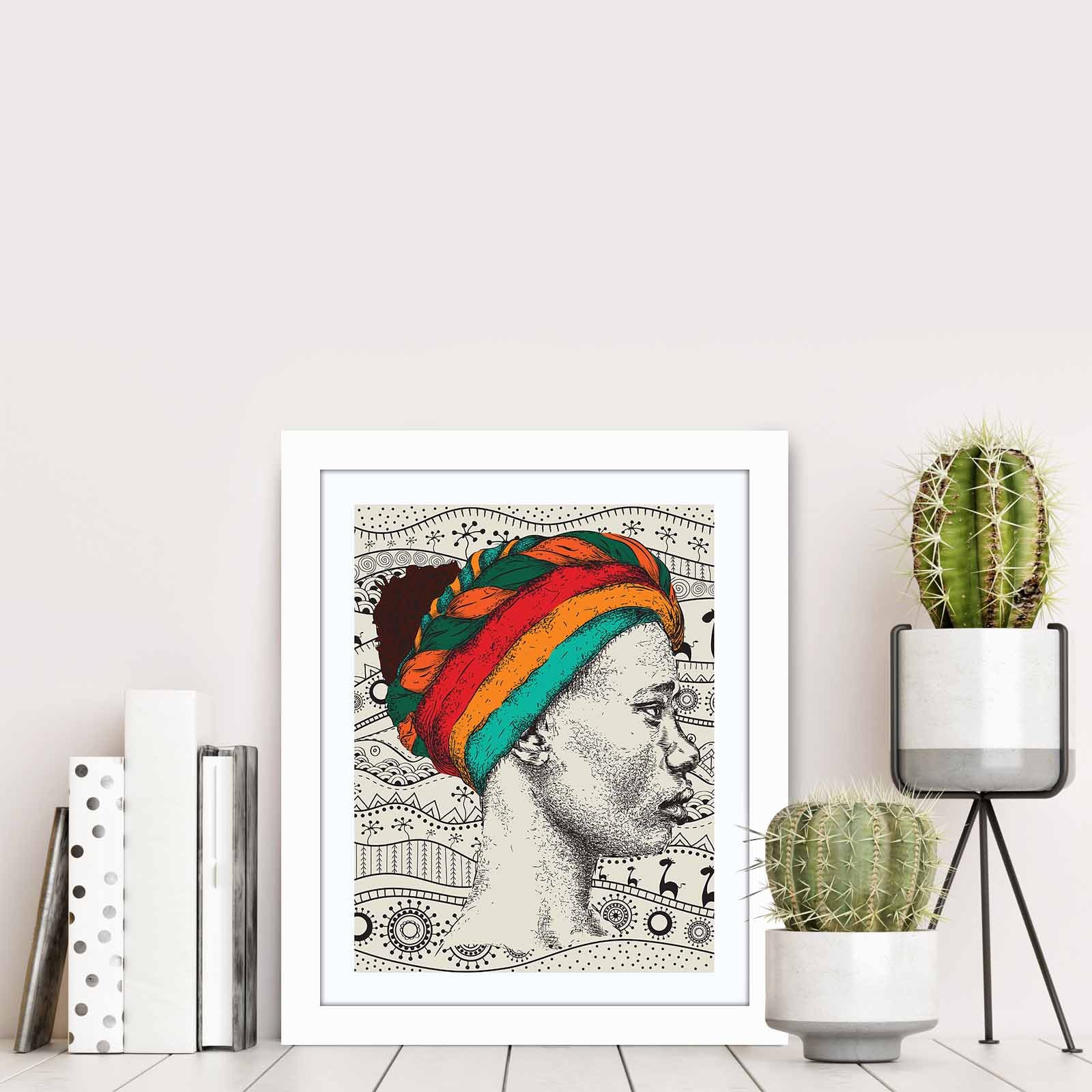 Quadro Decorativo MDF Emoldurado Multicolor BCT-078 - Arte Moderna para Decoração de Interiores 23,5x28,5cm