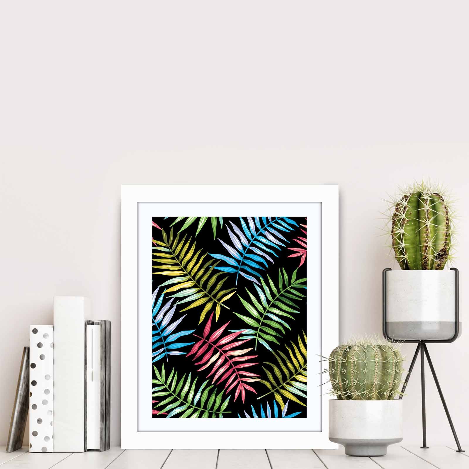 Quadro Decorativo MDF Emoldurado Multicolor BCT-079 - Arte Moderna para Decoração de Interiores 23,5x28,5cm