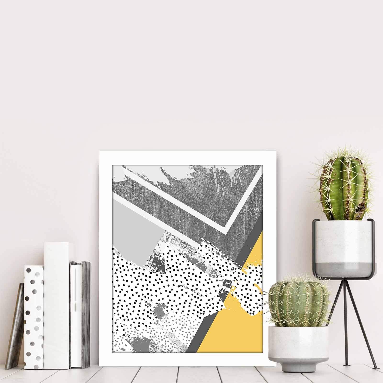 Quadro Decorativo MDF Emoldurado Multicolor BCT-083 - Arte Moderna para Decoração de Interiores 23,5x28,5cm