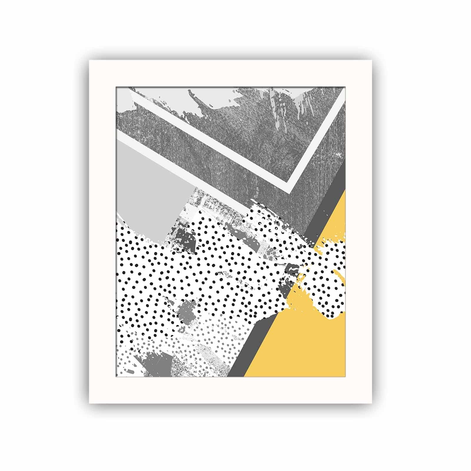 Quadro Decorativo MDF Emoldurado Multicolor BCT-083 - Arte Moderna para Decoração de Interiores 23,5x28,5cm