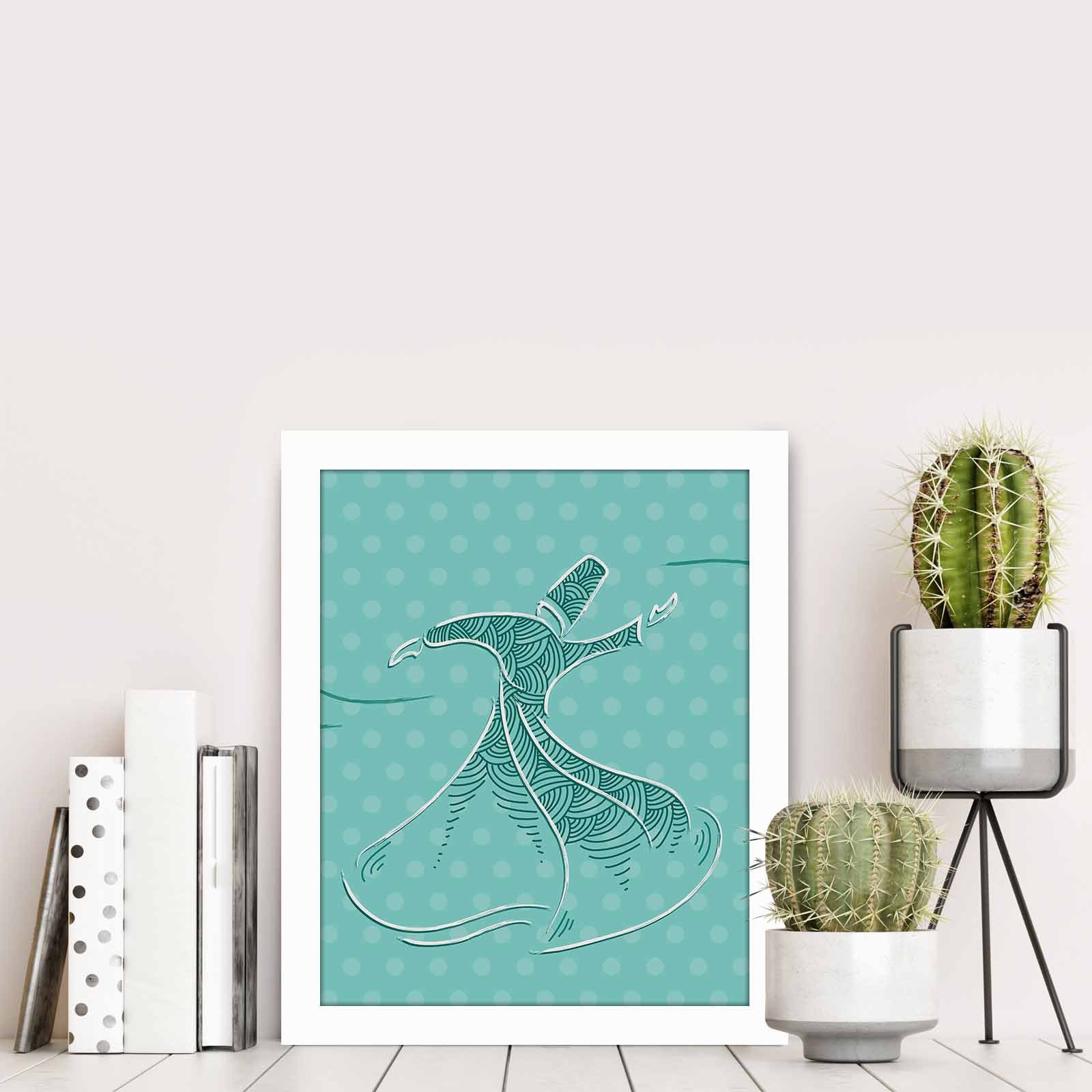 Quadro Decorativo MDF Emoldurado Multicolor BCT-087 - Arte Moderna para Decoração de Interiores 23,5x28,5cm