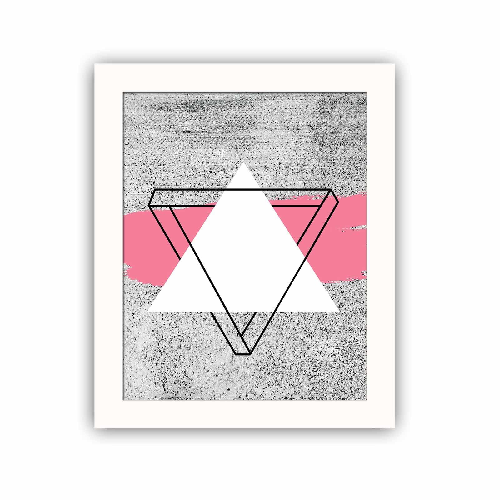 Quadro Decorativo MDF Emoldurado Multicolor BCT-088 - Arte Moderna para Decoração de Interiores 23,5x28,5cm