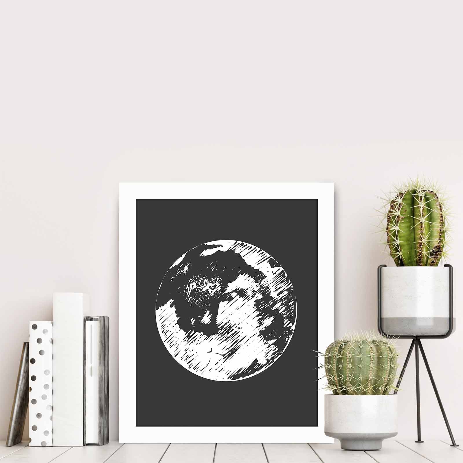 Quadro Decorativo MDF Emoldurado Multicolor BCT-095 - Arte Moderna para Decoração de Interiores 23,5x28,5cm