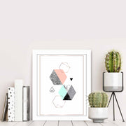 Quadro Decorativo MDF Emoldurado Multicolor BCT-097 - Arte Moderna para Decoração de Interiores 23,5x28,5cm