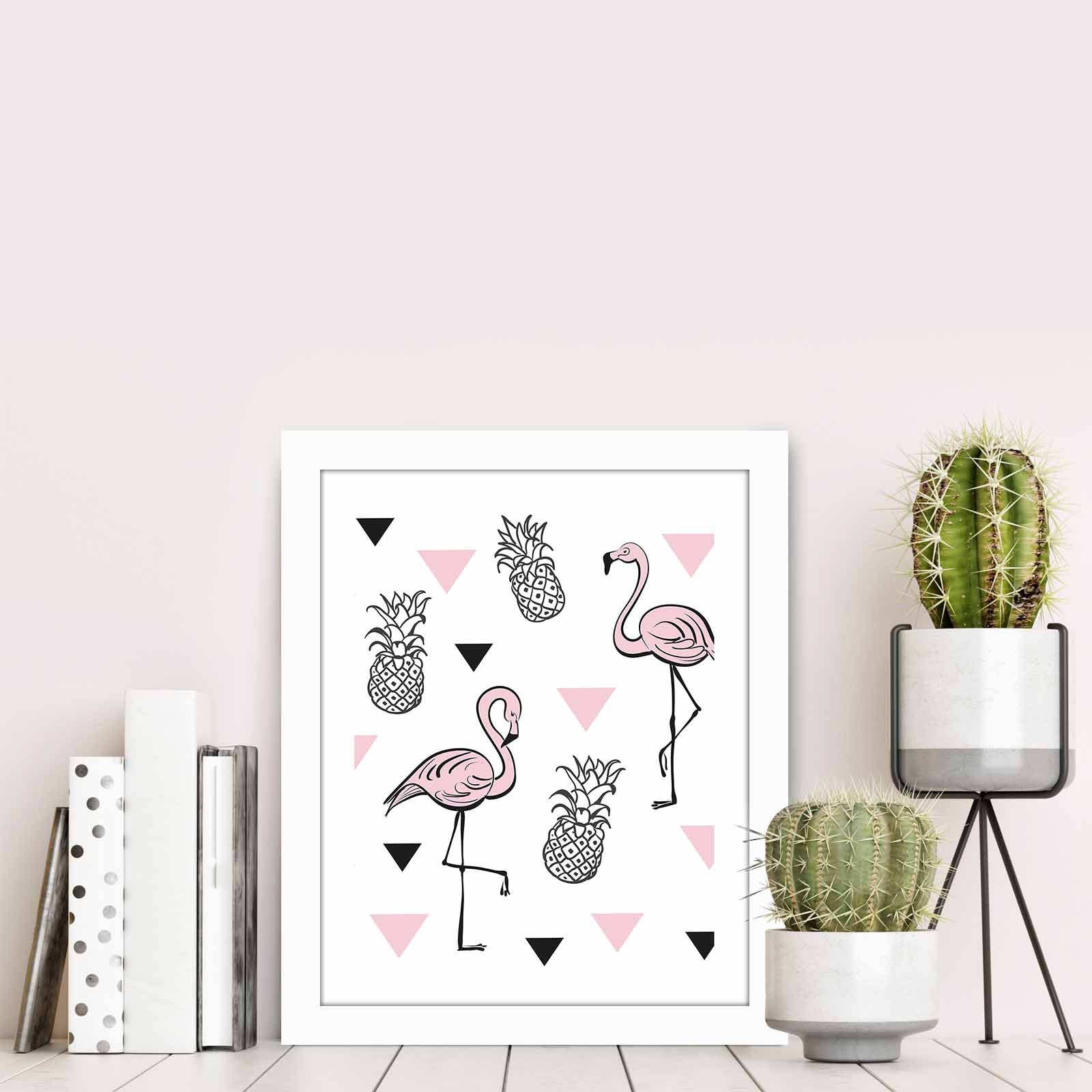 Quadro Decorativo MDF Emoldurado Multicolor BCT-099 - Arte Moderna para Decoração de Interiores 23,5x28,5cm