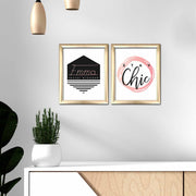 Conjunto de 2 Quadros Decorativos MDF Multicolor com Moldura - 50x28,5cm - Arte Moderna para Parede