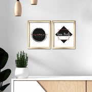 Conjunto de 2 Quadros Decorativos MDF Multicolor com Moldura - 50x28,5cm - Arte Moderna para Parede