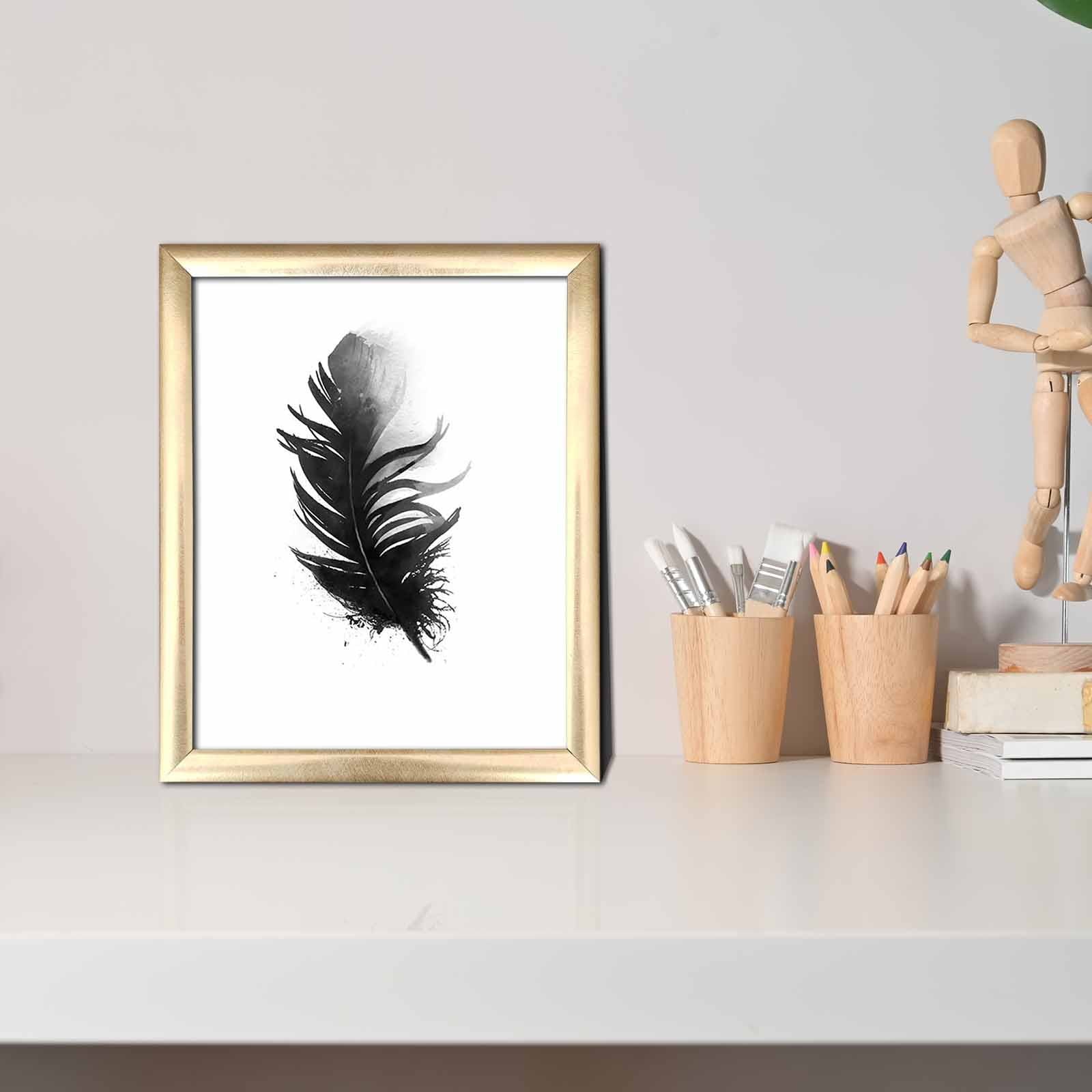 Quadro Decorativo MDF Multicolor com Moldura PVC 23,5x28,5cm - Arte Moderna para Decoração de Interiores