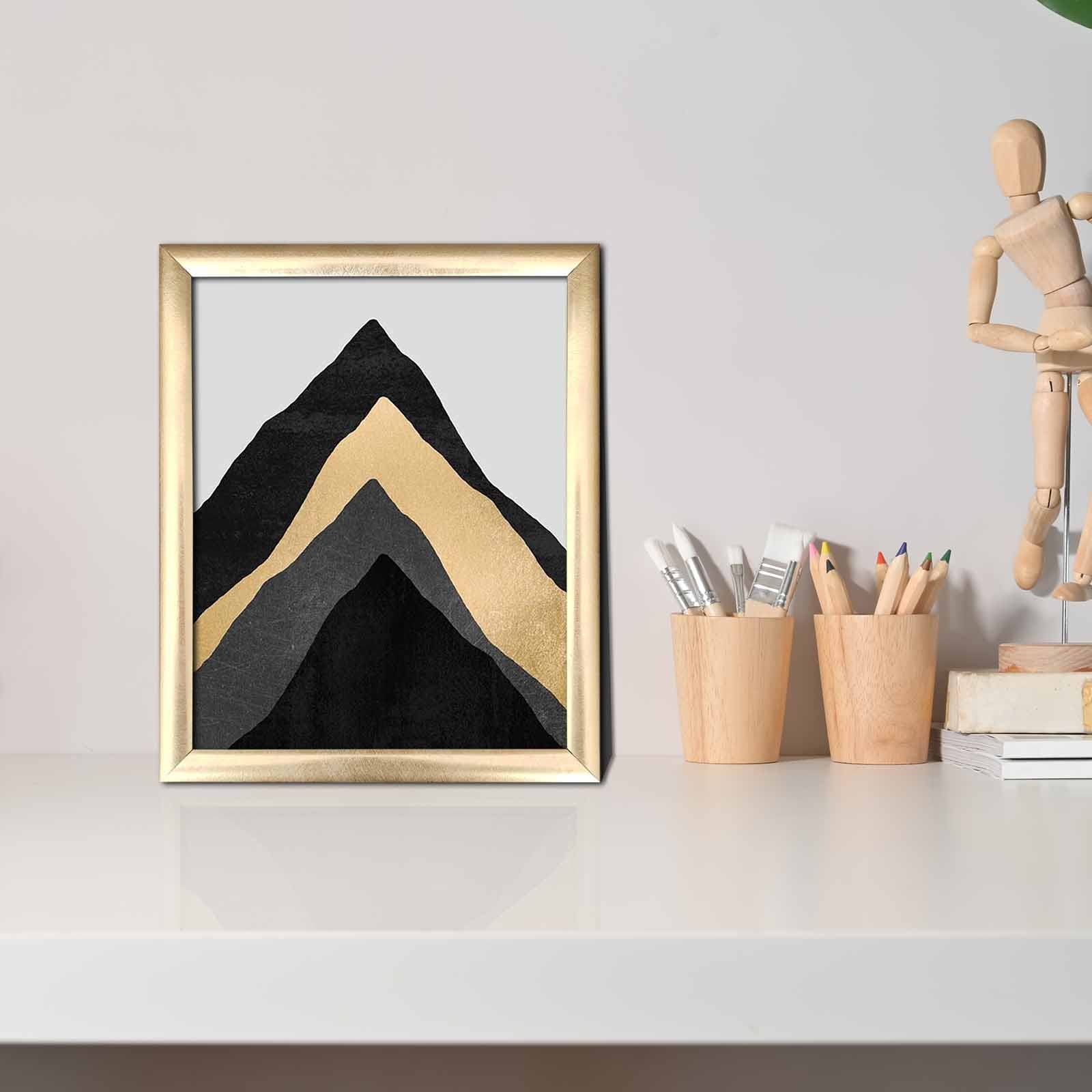 Quadro Decorativo MDF Emoldurado Multicolor 23,5x28,5cm - Arte Moderna para Decoração de Interiores