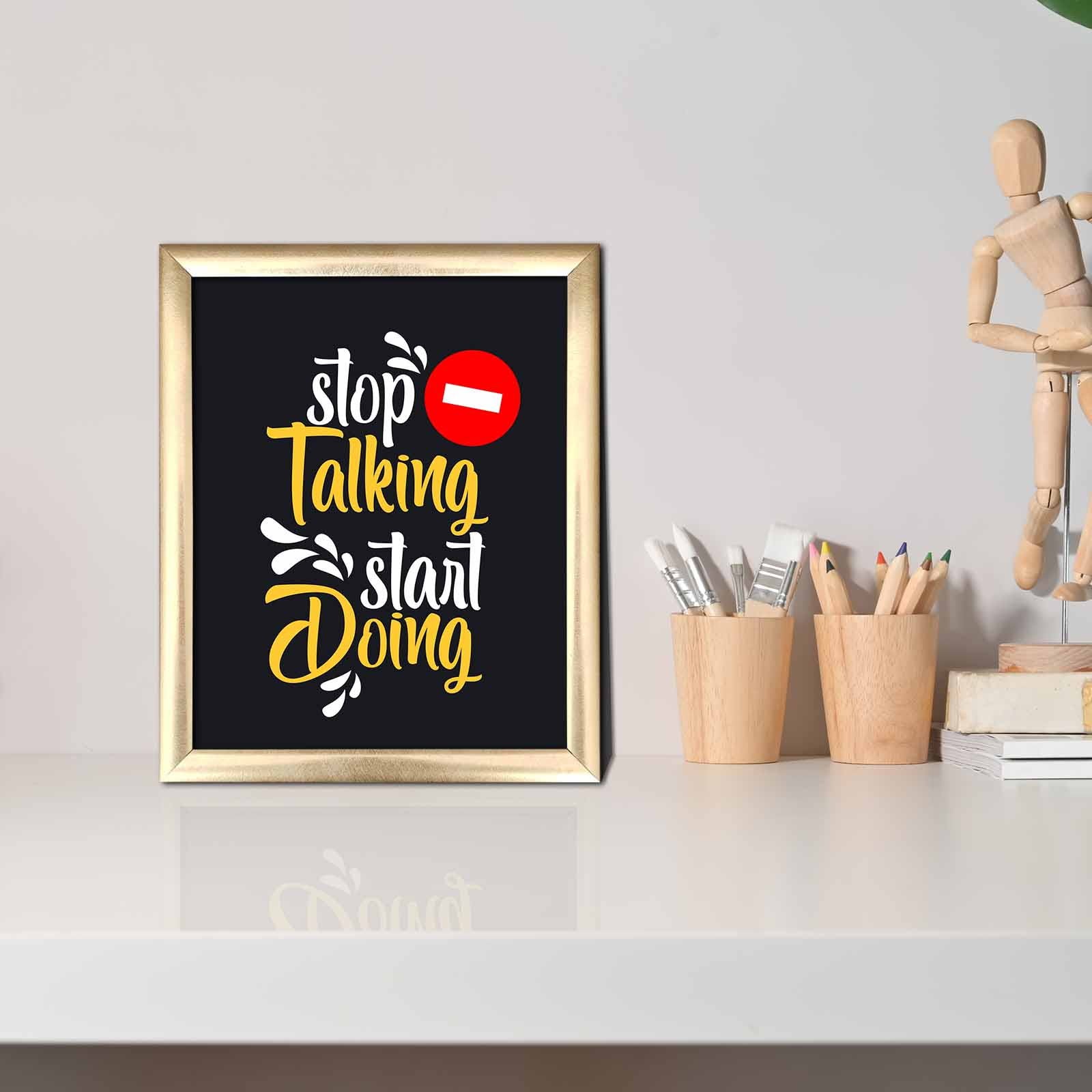 Quadro Decorativo MDF Multicolor com Moldura PVC 23,5x28,5cm - Arte Moderna para Decoração de Interiores