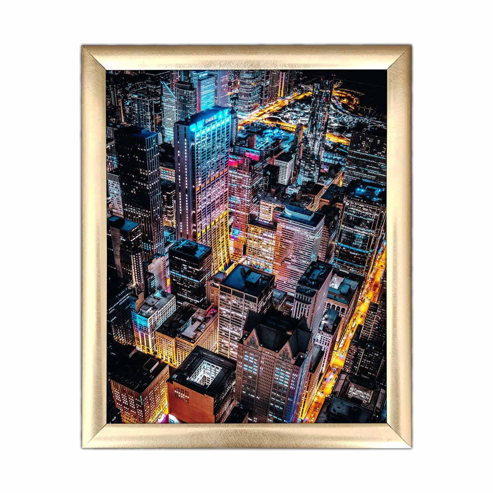 Quadro Decorativo MDF Emoldurado Multicolor 23,5x28,5cm - Arte Moderna para Decoração de Interiores