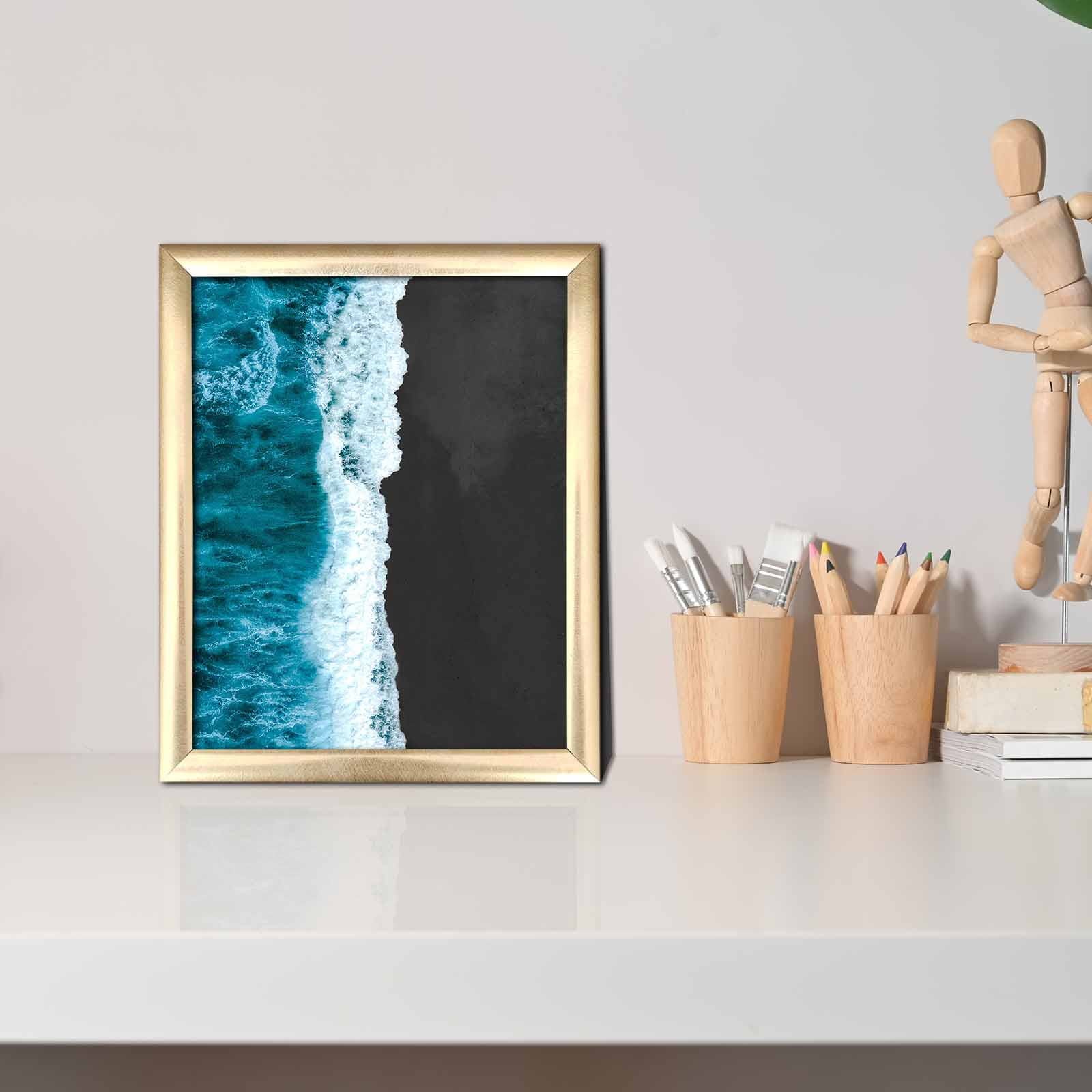 Quadro Decorativo MDF Multicolor com Moldura PVC 23,5x28,5cm - Arte Moderna para Decoração de Interiores