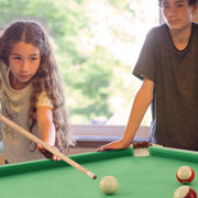 Mesa de Jogo Portátil Mini Plegável com Tacos Tizas de Taco Bolas Triângulo e Cepilo para Crianças e Adultos 122 cm x 64 cm x 78 cm Verde