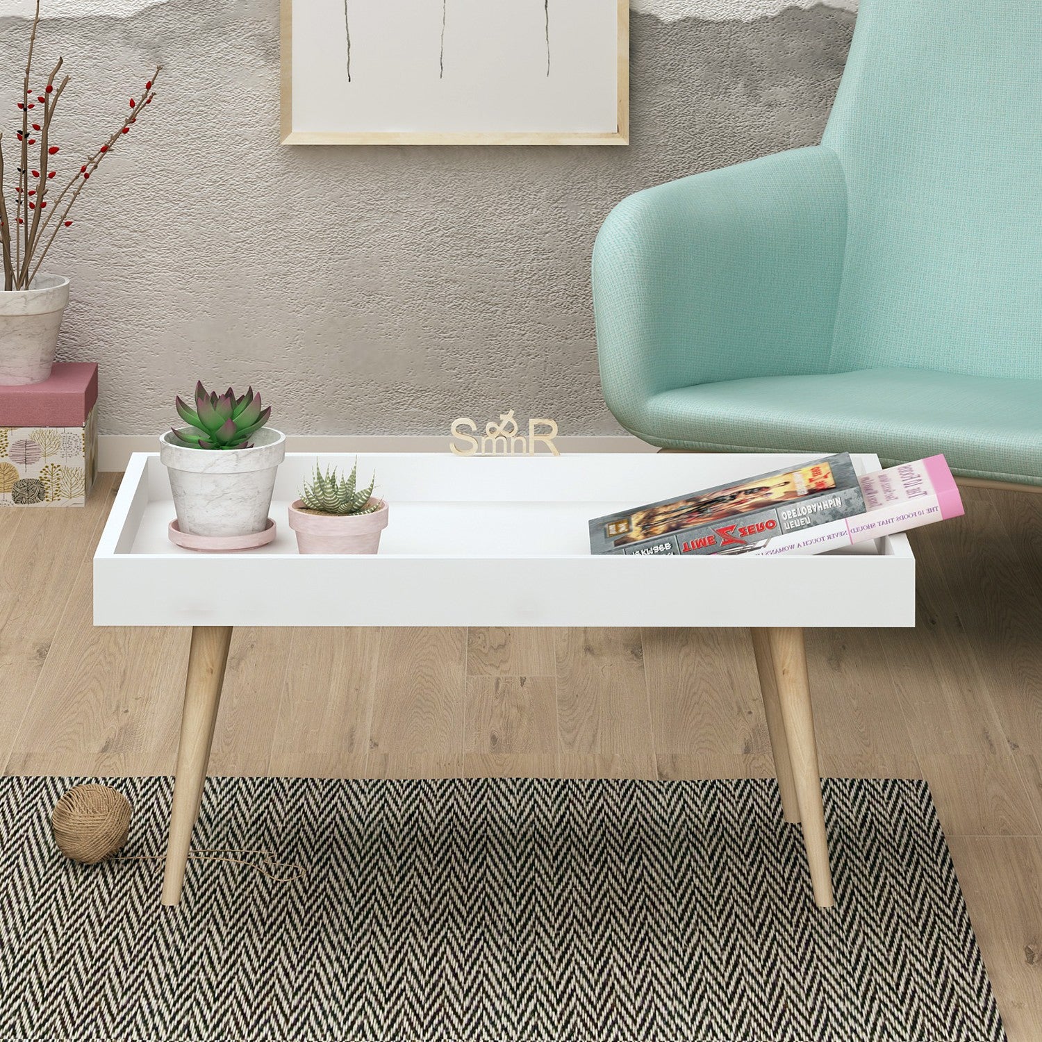 Mesa de Centro-Cross-Branco