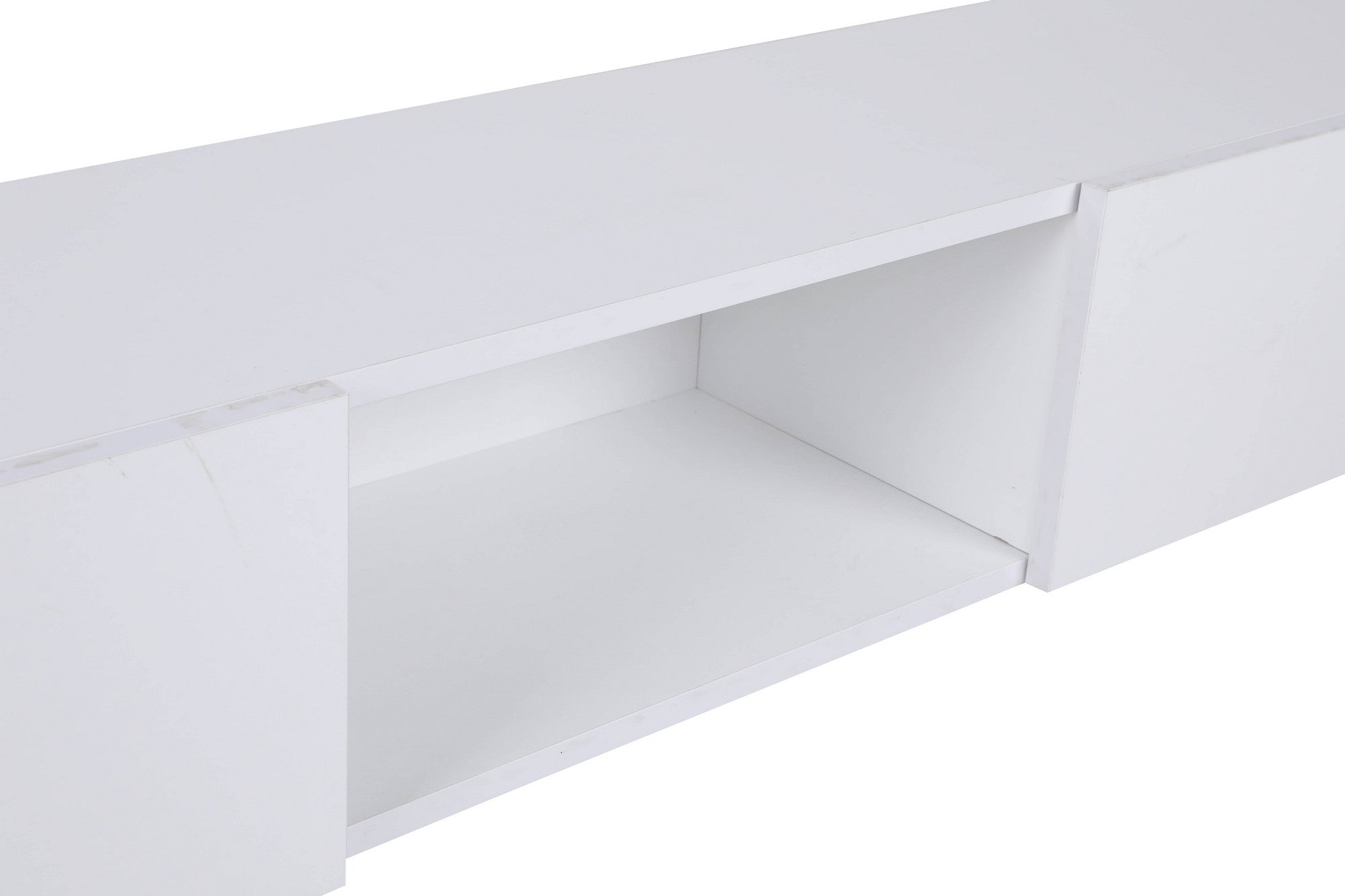 Móvel de TV – 180 cm x 30 cm x 25 cm – Branco – Painel de partículas revestido a melamina