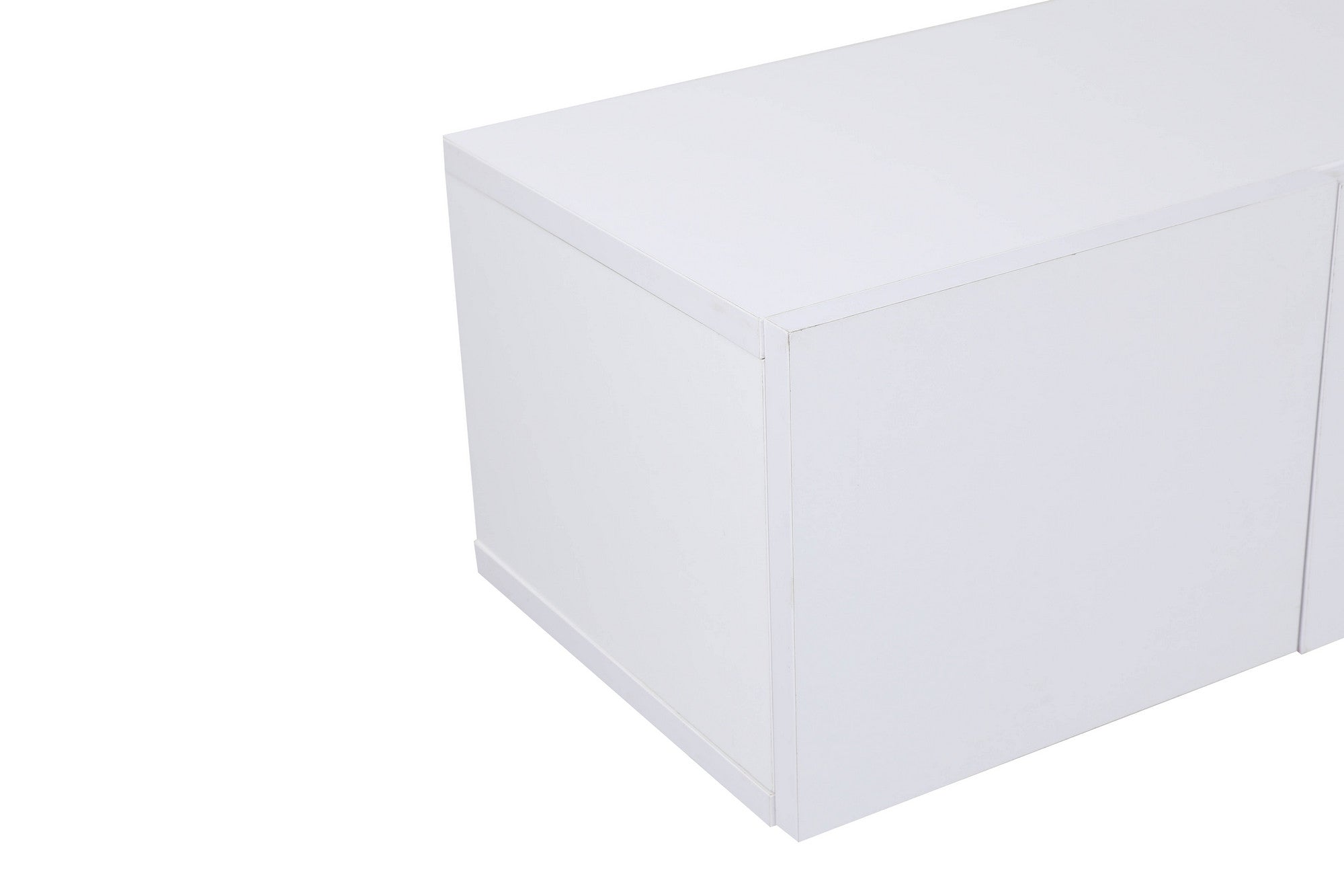 Móvel de TV – 180 cm x 30 cm x 25 cm – Branco – Painel de partículas revestido a melamina