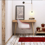Secretária Moderna – 100 cm x 74 cm x 60 cm – Carvalho e Branco – Aglomerado revestido em Melamina