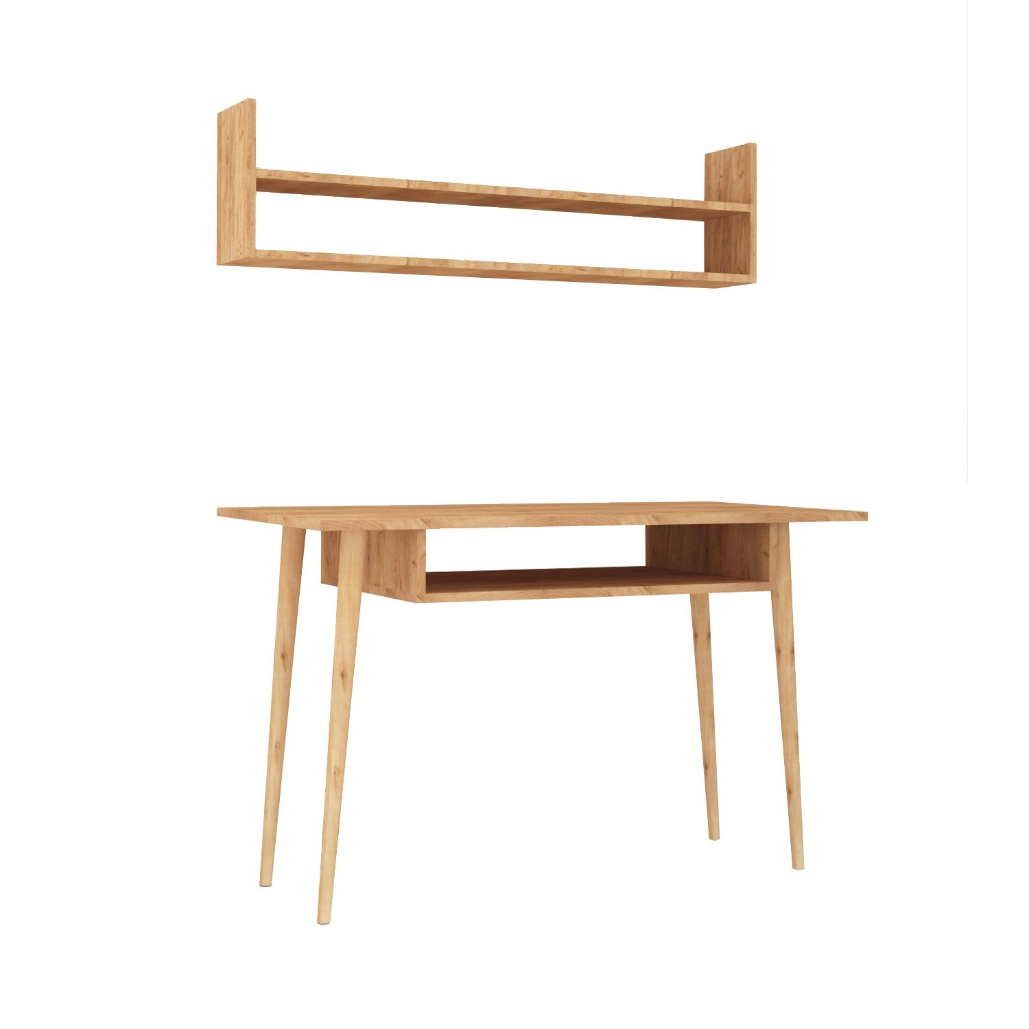 Secretária de Estudo – 120 cm x 74 cm x 60 cm – Carvalho – Painéis de Partículas