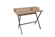 Secretária de Estudo – 100 cm x 50 cm x 89 cm – Carvalho e Preto – Painéis de partículas revestidos a melamina